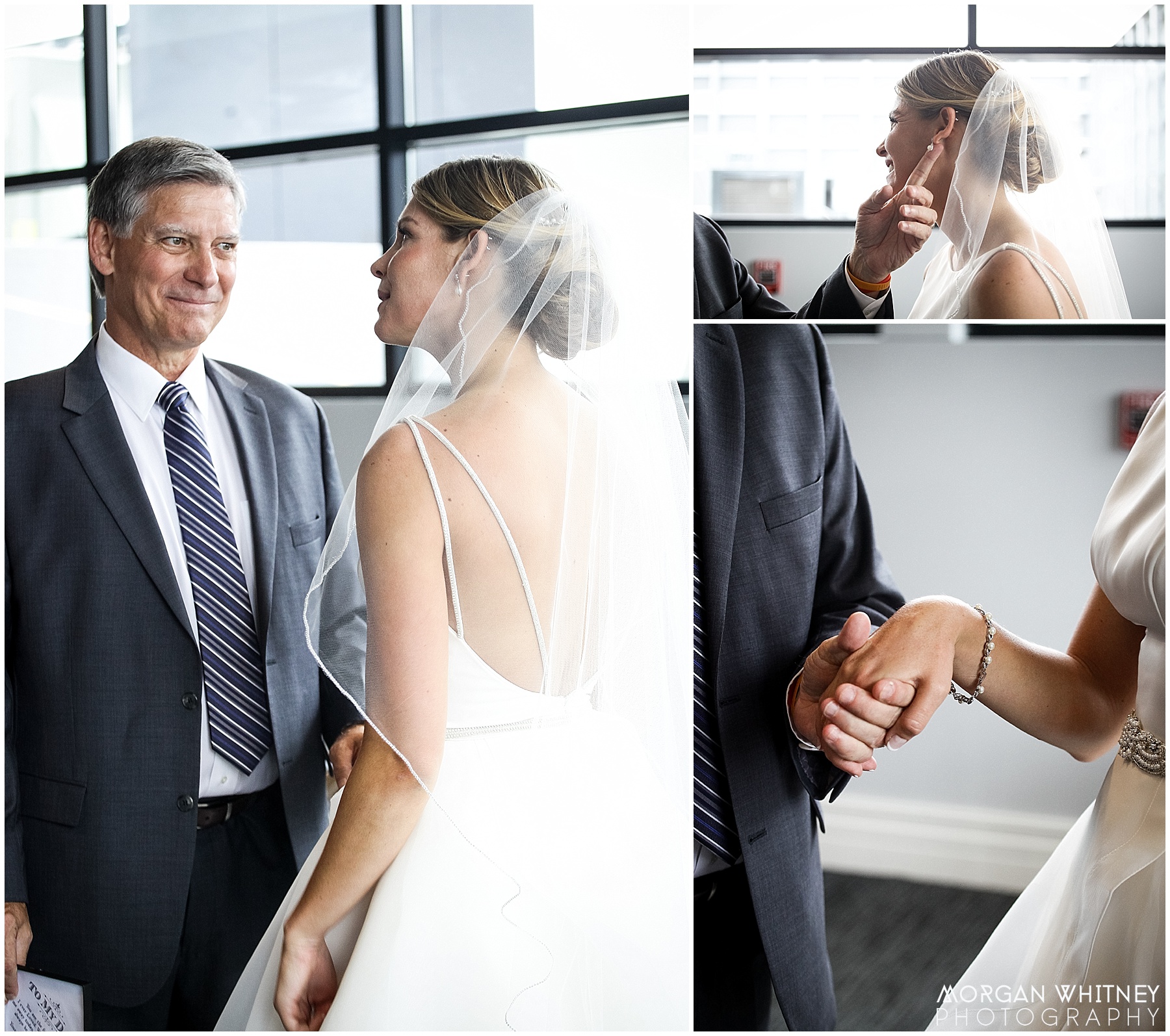First look with bride and her father at The Grand Event Center in Grandview, Ohio_0005